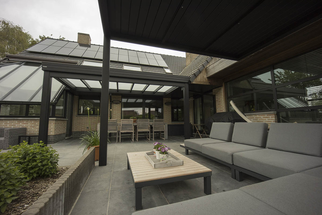 Combinatie van pergola JADE en AMBRE