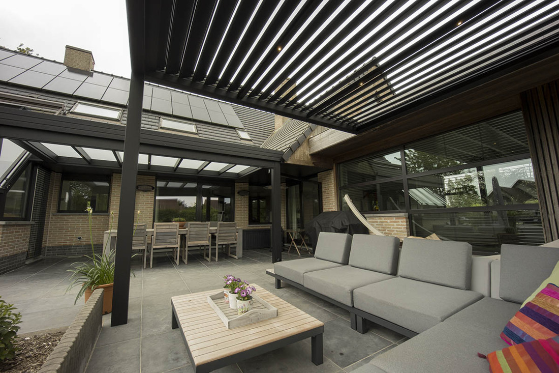 Combinatie van pergola JADE en AMBRE
