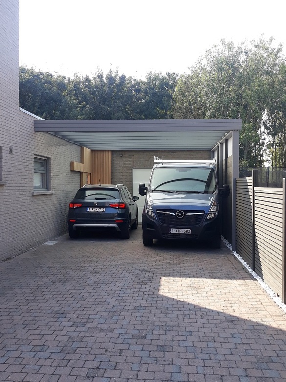 Carport met plat modern dak