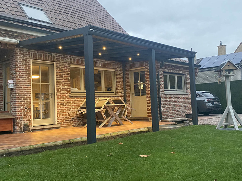 pergola met glazen dak