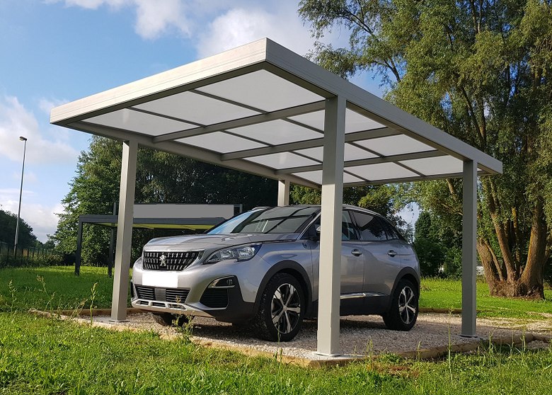 Aluminium carport met plat dak en moderne look 